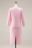 Pink Pencil 2-Piece Tweed Midi Work Dress