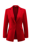 2-Piece Red Notched Lapel Women Suits
