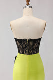 Strapless Black Green Mermaid Sequin Prom Dress