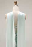 Light Green Strapless Corset Mermaid Prom Dress