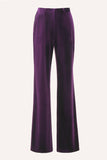 Velvet Peak Lapel Purple 2 Piece Slim Fit Women Suits
