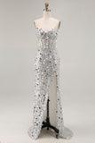 Sparkly Red Strapless Corset Mermaid Prom Dress