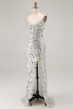 Sparkly Red Strapless Corset Mermaid Prom Dress