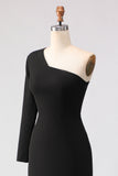 Black One Shoulder Mermaid Mother of the Bride Dress