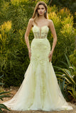 Purple Strapless Lace Mermaid Prom Dress With 3D Flowers