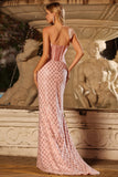 Mermaid Sweetheart Blush Sequin Corset Prom Dress