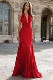 Dark Green Halter Mermaid Prom Dress