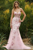 Sparkly Black Floral Mermaid Corset Maxi Prom Dress