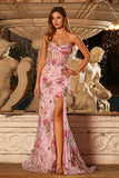 Sparkly Black Mermaid Strapless Corset Prom Dress with Appliques