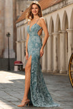 Pink Mermaid Maxi Prom Dress with Appliques