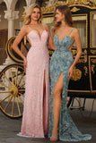 Pink Mermaid Maxi Prom Dress with Appliques