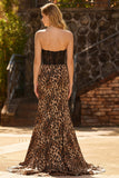 Mermaid Sweetheart Brown Leopard Prom Dress