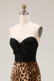 Mermaid Sweetheart Brown Leopard Prom Dress