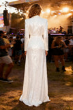 Sparkly White Sheath Peak Lapel Maxi Blazer Dress With Slit