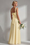 One Shoulder Lemon Sorbet A Line Prom Dress