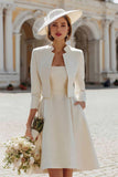 Ivory A-Line 2 Piece Bridal Shower Dress