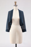 Black Chiffon Open Front Short Shawl Wraps
