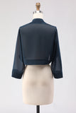 Black Chiffon Open Front Short Shawl Wraps