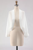 Black Chiffon Open Front Short Shawl Wraps