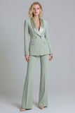 Shawl Lapel Green 2 Piece Classic Women Suits