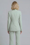 Shawl Lapel Green 2 Piece Classic Women Suits