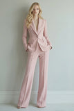 Peaked Lapel 2 Piece Pink Single Buckle Women Suits
