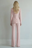 Peaked Lapel 2 Piece Pink Single Buckle Women Suits