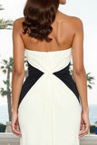 White Halter Sheath Satin Maxi Formal Dress