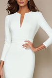 Black Bodycon 3/4 Sleeve Midi Work Dress