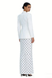 Peaked Lapel 2 Piece Ivory Polka Dot Women Suits