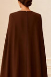 Chocolate A Line Midi Mother of the Bride Dress with Shawl