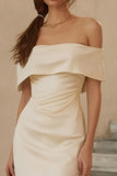 Off the Shoulder Mermaid Ruffled Midi White Dress