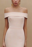 Off the Shoulder Mermaid White Midi Engagement Dress