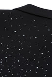 Peak Lapel Black Beaded Women Prom Cropped Blazer
