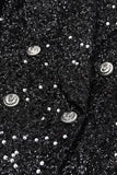 Black Double Breasted Prom Blazer With Sequins