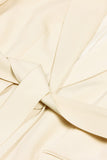 2 Piece Notched Lapel Ivory Women Suits With Belt