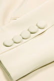 2 Piece Notched Lapel Ivory Women Suits With Belt