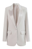 Black Peak Lapel One Button Women Business Blazer