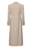 Kahki Sheath Peak Lapel Long Women Trench Coat