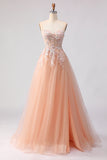 Sage Green A Line Appliqued Corset Sequin Prom Dress