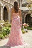 Pink Floral Strapless Ruched A Line Wedding Guest Dress