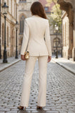 Peaked Lapel 2 Piece Sky Blue Slim Fit Women Suits
