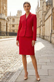 Light Yellow Notched Lapel 2 Piece Short Work Dress