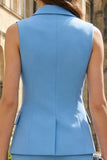 Peaked Lapel Blue 2 Piece Slim Fit Women Suits