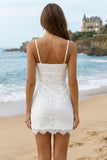 Bodycon Mini White Dress with Lace