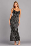 Mermaid White Black Polka Dot Wedding Guest Dress