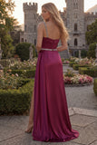 Sparkly One Shoulder Dark Green Ruched Prom Dress