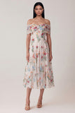 Black Off the Shoulder Floral Embroidered Wedding Guest Dress