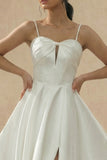 Satin A Line Corset Cut Out Mini White Dress