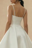 Satin A Line Corset Cut Out Mini White Dress